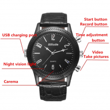 FULL HD IR Night Vision Waterproof  Watch Camera 